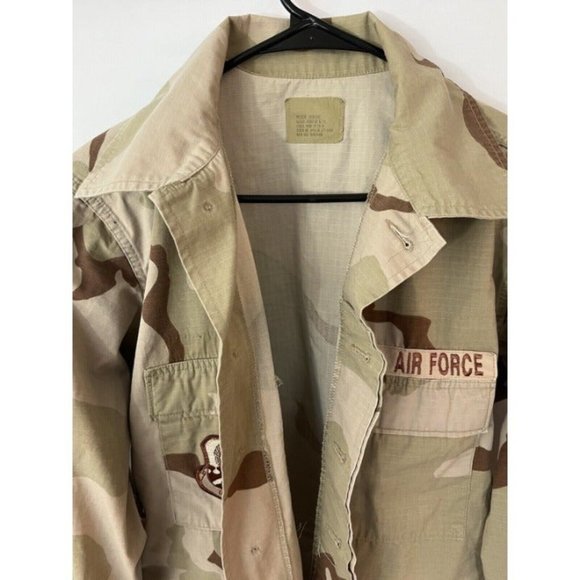 US Air Force Desert Camouflage Jacket/Coat Men’s Size Medium W/Patches USCENTAF - Picture 3 of 12